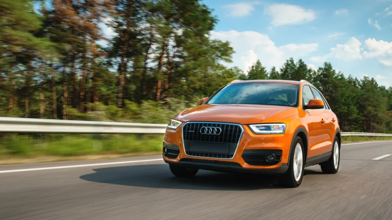 audi car driving on the highway